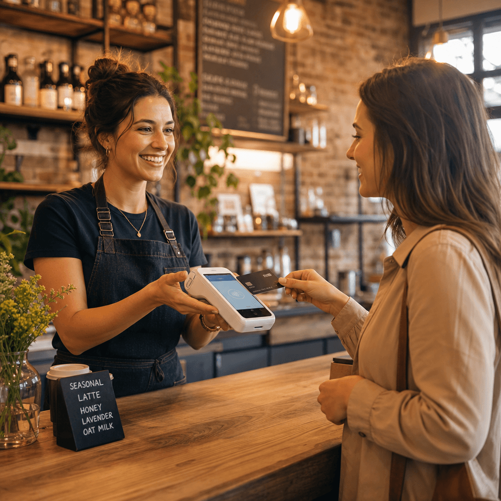 Restaurant staff using Suede handheld POS terminals